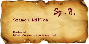 Szimon Nóra névjegykártya